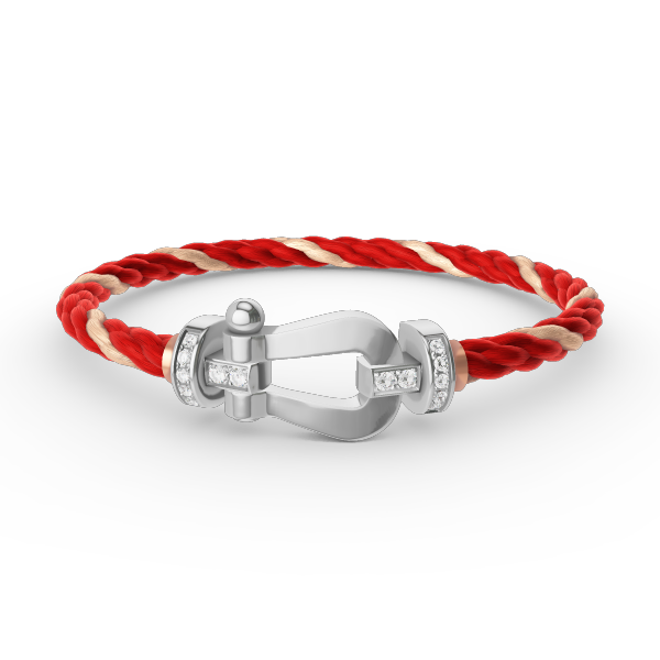 [Novalux]FORCE LARGE HORSESHOE HALF DIAMOND BRACELET - WHITE GOLD