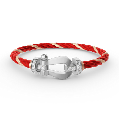 [Novalux]FORCE LARGE HORSESHOE HALF DIAMOND BRACELET - WHITE GOLD