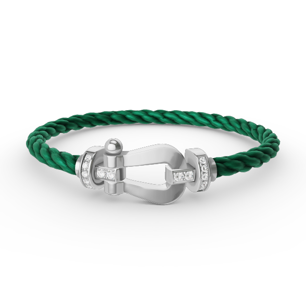 [Novalux]FORCE LARGE HORSESHOE HALF DIAMOND BRACELET - WHITE GOLD