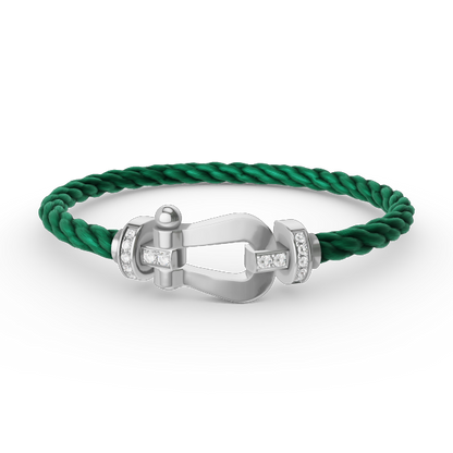 [Novalux]FORCE LARGE HORSESHOE HALF DIAMOND BRACELET - WHITE GOLD