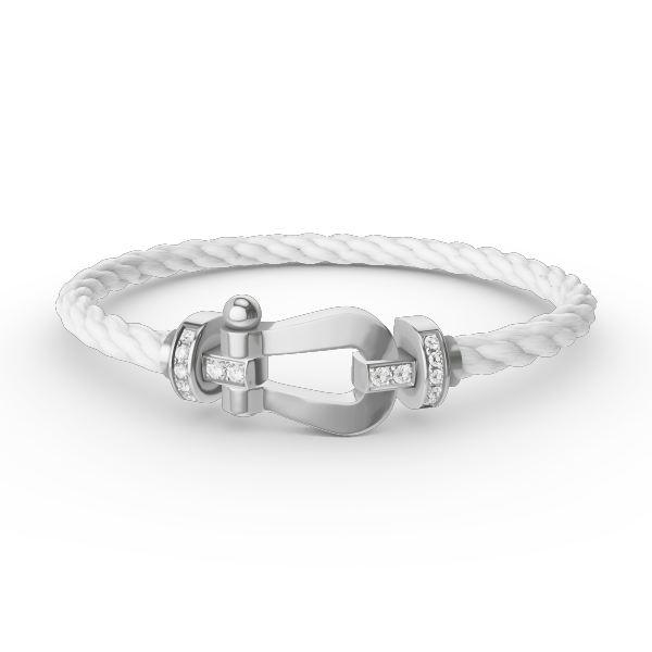 [Novalux]FORCE LARGE HORSESHOE HALF DIAMOND BRACELET - WHITE GOLD