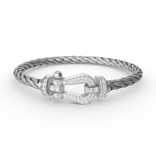 [Novalux]FORCE LARGE HORSESHOE FULL DIAMOND BRACELET - WHITE GOLD