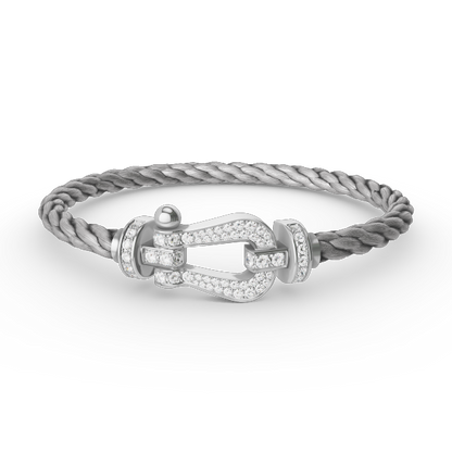 [Novalux]FORCE LARGE HORSESHOE FULL DIAMOND BRACELET - WHITE GOLD
