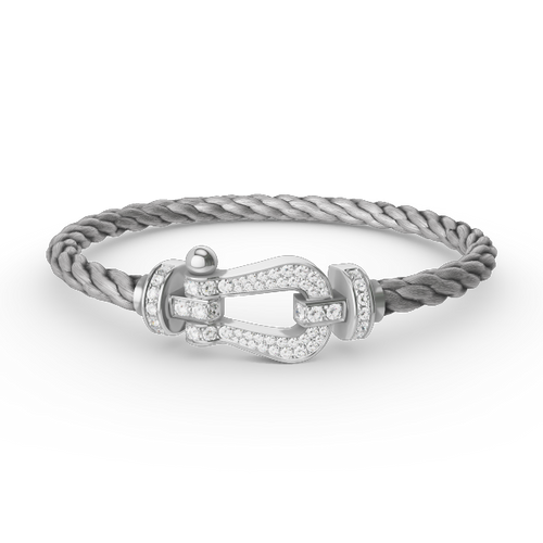 [Novalux]FORCE LARGE HORSESHOE FULL DIAMOND BRACELET - WHITE GOLD