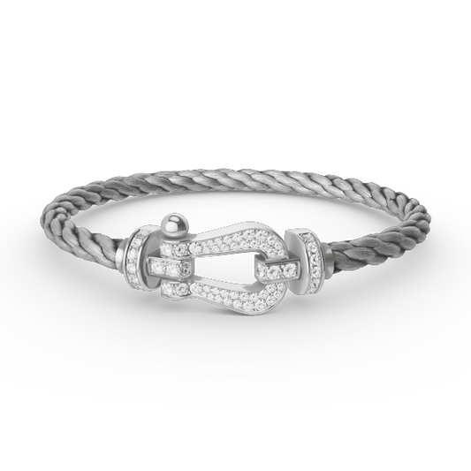 [Novalux]FORCE LARGE HORSESHOE FULL DIAMOND BRACELET - WHITE GOLD