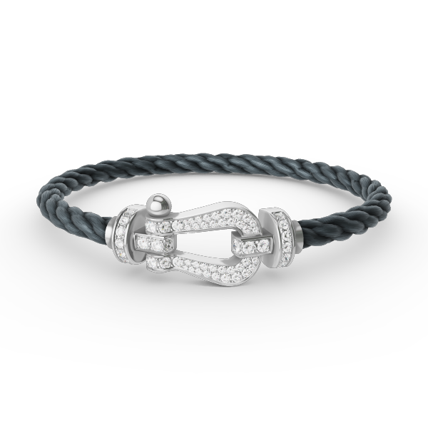 [Novalux]FORCE LARGE HORSESHOE FULL DIAMOND BRACELET - WHITE GOLD