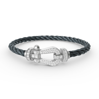 [Novalux]FORCE LARGE HORSESHOE FULL DIAMOND BRACELET - WHITE GOLD