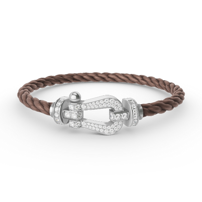 [Novalux]FORCE LARGE HORSESHOE FULL DIAMOND BRACELET - WHITE GOLD