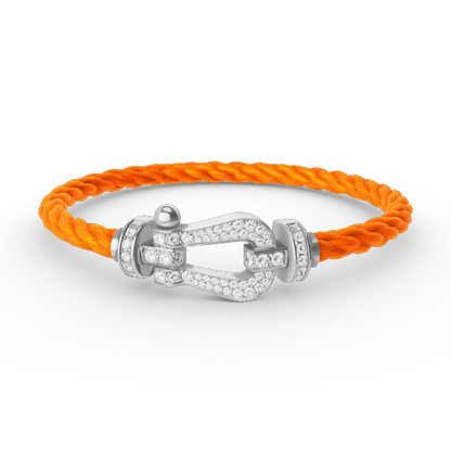 [Novalux]FORCE LARGE HORSESHOE FULL DIAMOND BRACELET - WHITE GOLD