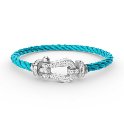 [Novalux]FORCE LARGE HORSESHOE FULL DIAMOND BRACELET - WHITE GOLD