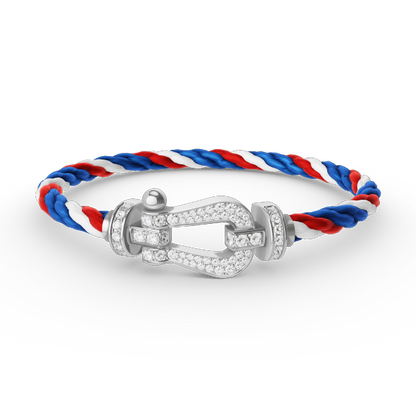 [Novalux]FORCE LARGE HORSESHOE FULL DIAMOND BRACELET - WHITE GOLD