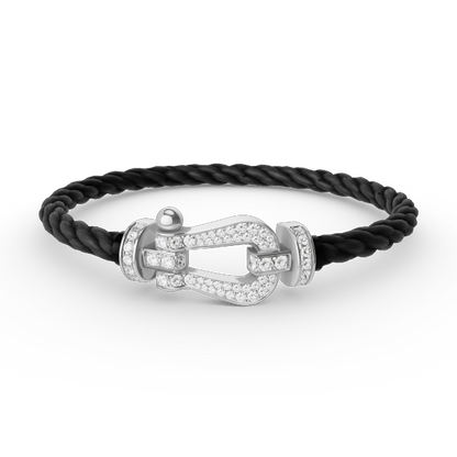 [Novalux]FORCE LARGE HORSESHOE FULL DIAMOND BRACELET - WHITE GOLD
