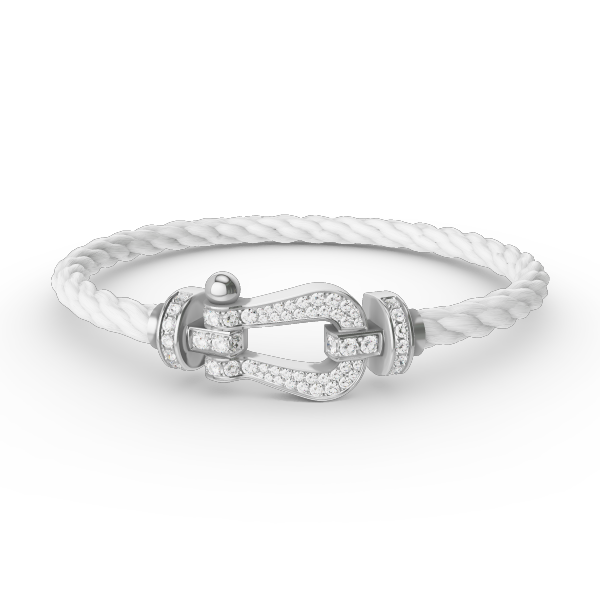 [Novalux]FORCE LARGE HORSESHOE FULL DIAMOND BRACELET - WHITE GOLD