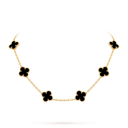 [Novalux]CLASSIC LUCKY 10-MOTIF CLOVER NECKLACE GOLD COLLECTION